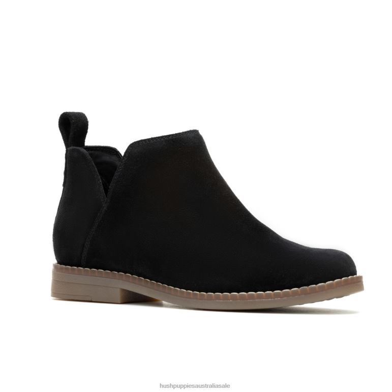 Bold Black Suede Mazin Cayto Bootie Women Hush Puppies Boot F264D154