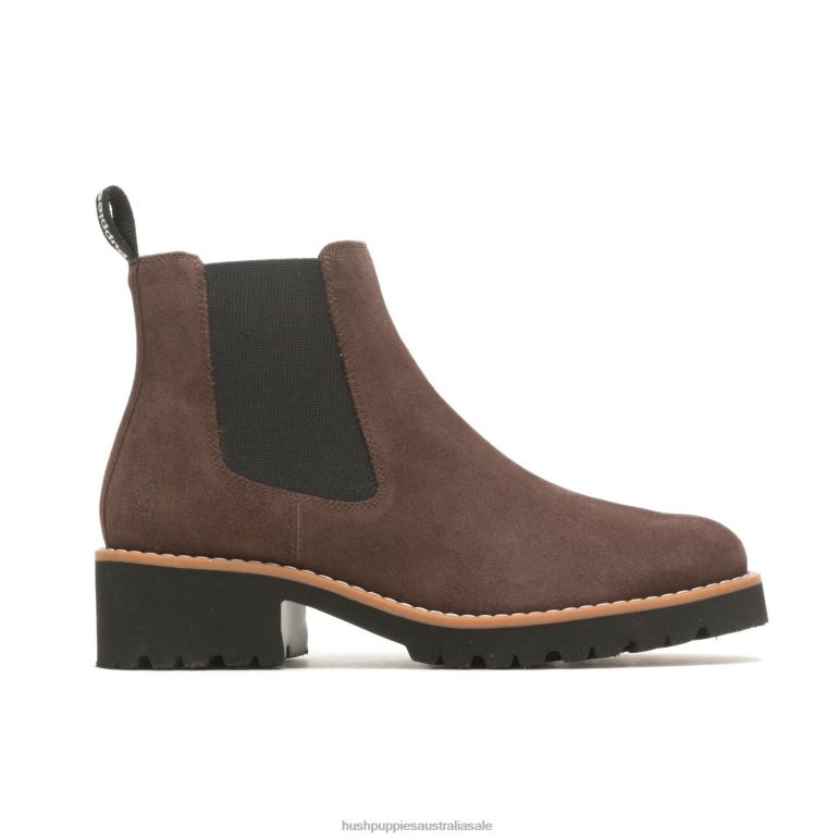 Chocolate Brown Suede Amelia Chelsea Boot Women Hush Puppies Boot F264D155