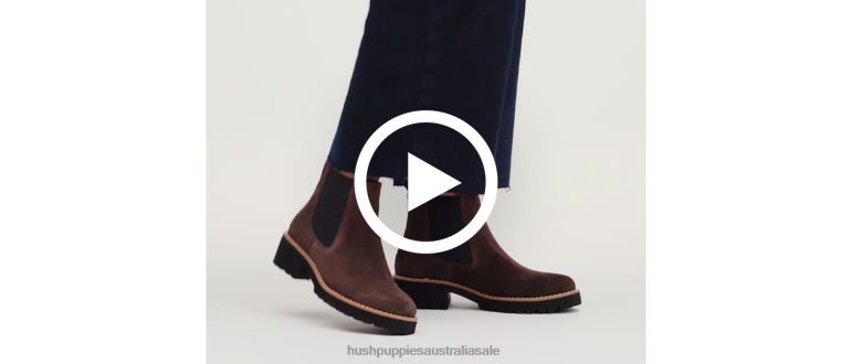 Chocolate Brown Suede Amelia Chelsea Boot Women Hush Puppies Boot F264D155