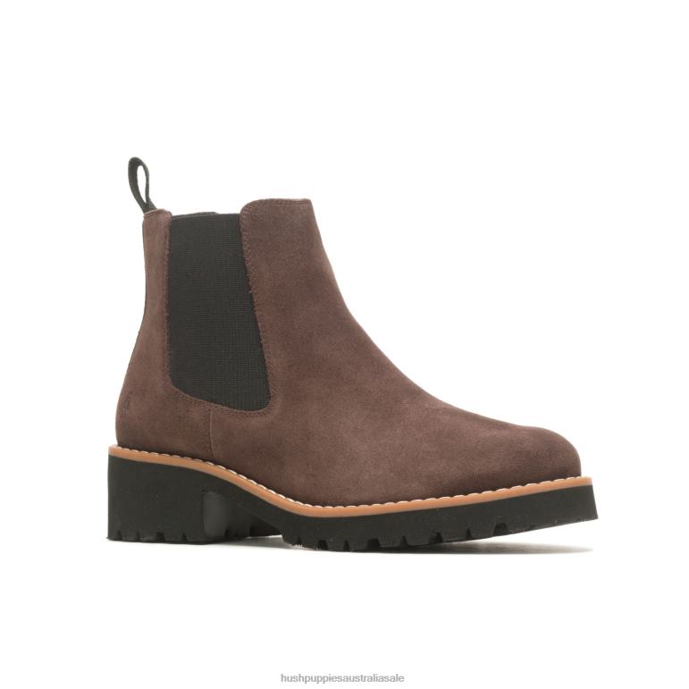 Chocolate Brown Suede Amelia Chelsea Boot Women Hush Puppies Boot F264D155