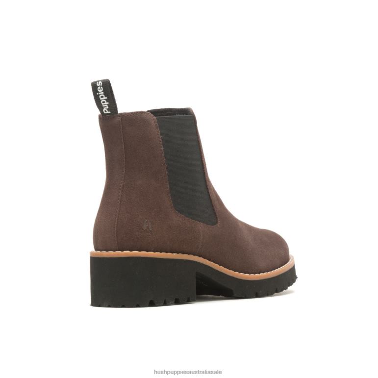 Chocolate Brown Suede Amelia Chelsea Boot Women Hush Puppies Boot F264D155