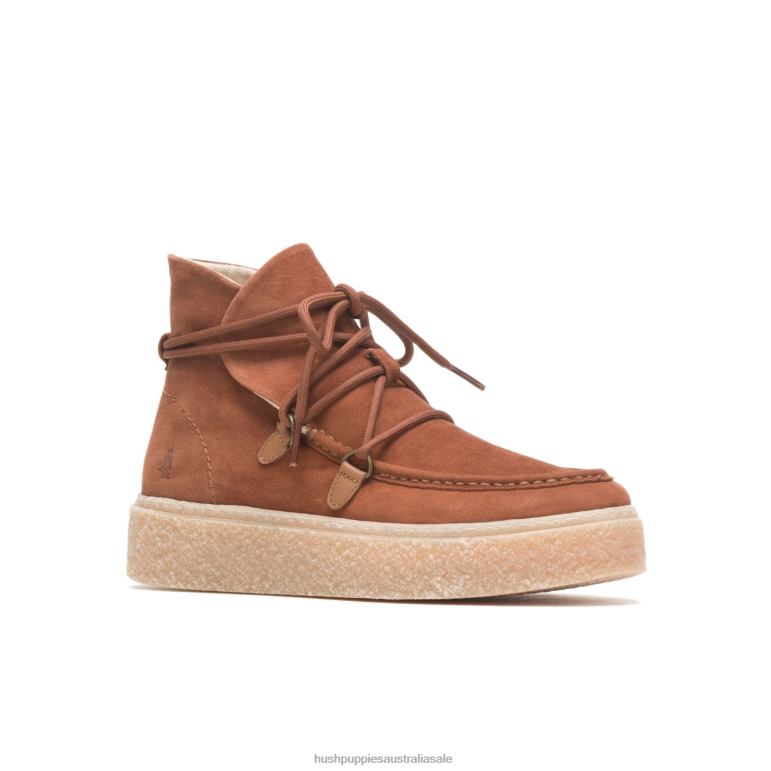 Cognac Suede Bridget Chukka Lace Boot Women Hush Puppies Boot F264D176