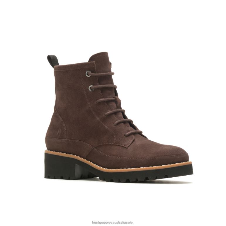 Dark Brown Suede Amelia Lace Boot Women Hush Puppies Boot F264D174