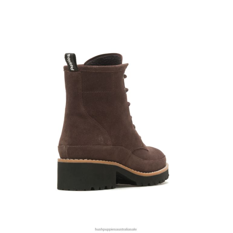 Dark Brown Suede Amelia Lace Boot Women Hush Puppies Boot F264D174