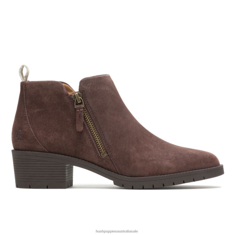 Dark Brown Suede Hadley Side Zip Boot Women Hush Puppies Boot F264D185