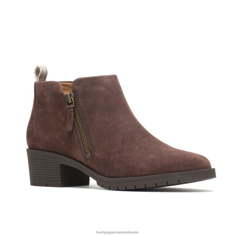 Dark Brown Suede Hadley Side Zip Boot Women Hush Puppies Boot F264D185