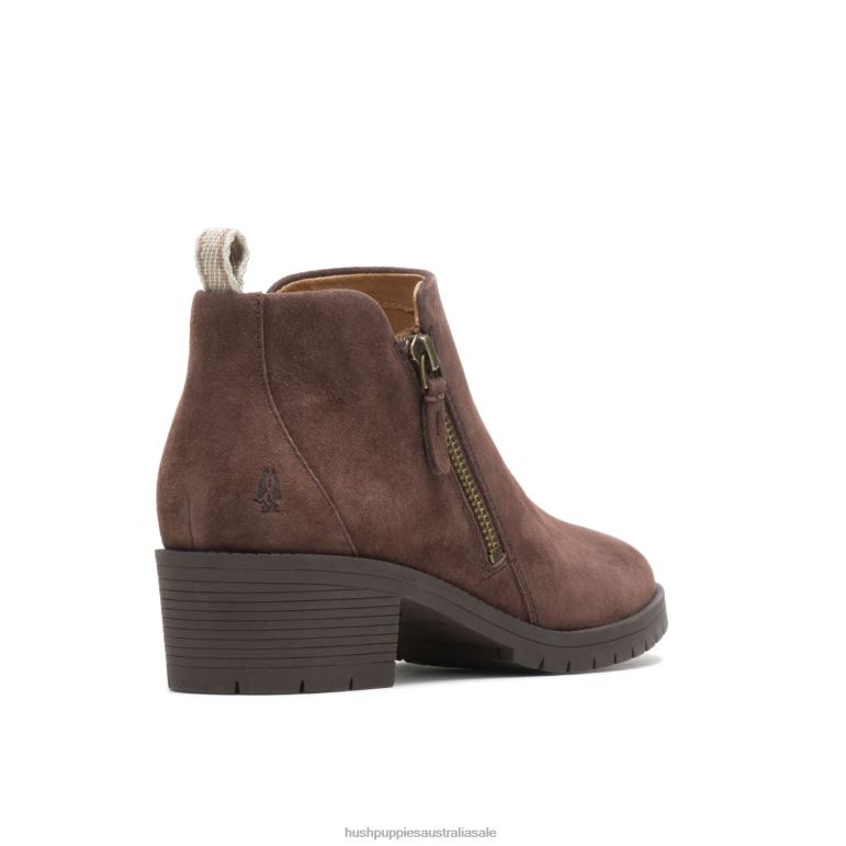 Dark Brown Suede Hadley Side Zip Boot Women Hush Puppies Boot F264D185