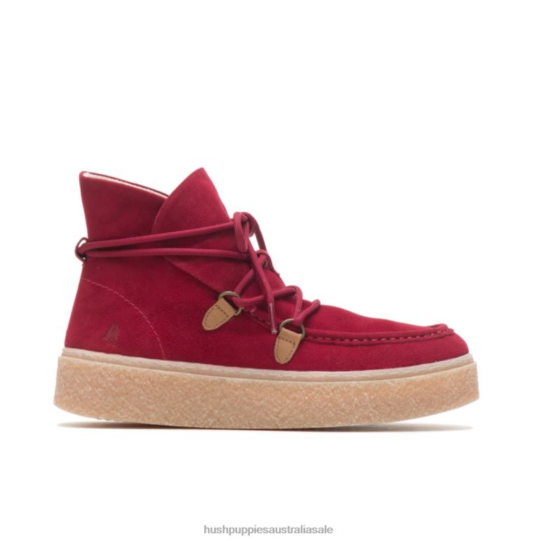 Rhubarb Red Suede Bridget Chukka Lace Boot Women Hush Puppies Boot F264D177