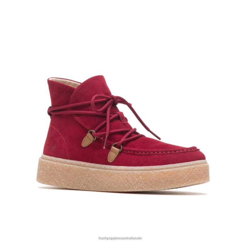 Rhubarb Red Suede Bridget Chukka Lace Boot Women Hush Puppies Boot F264D177