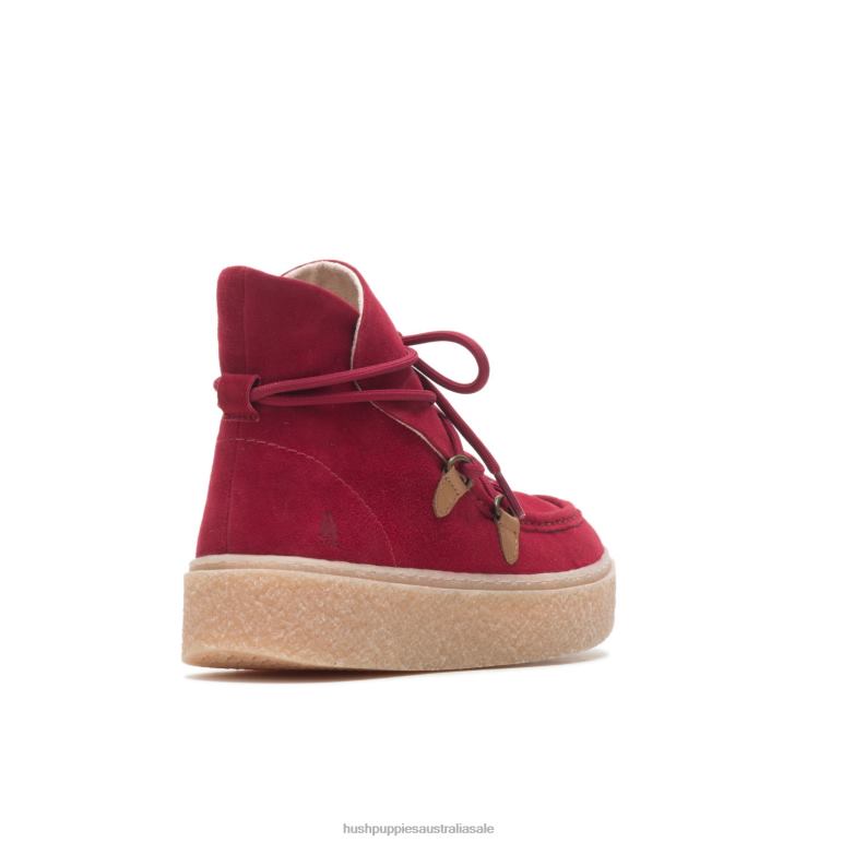 Rhubarb Red Suede Bridget Chukka Lace Boot Women Hush Puppies Boot F264D177