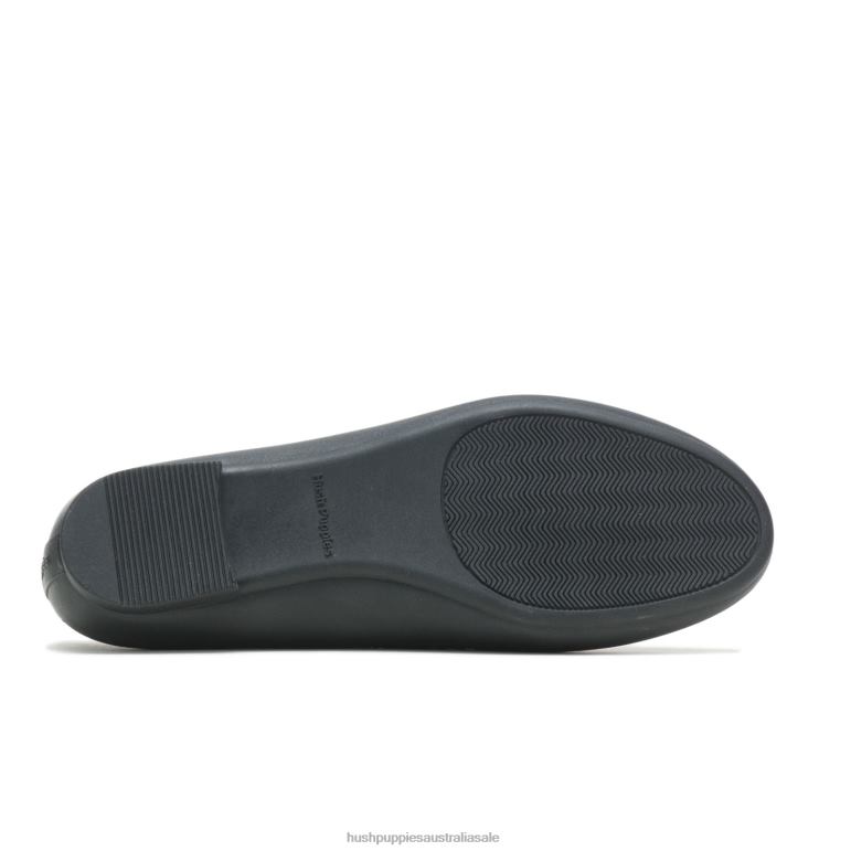 Black Brite Pops Flat Women Hush Puppies Flat Shoes F264D86