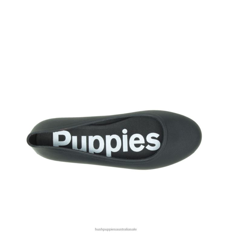 Black Brite Pops Flat Women Hush Puppies Flat Shoes F264D86