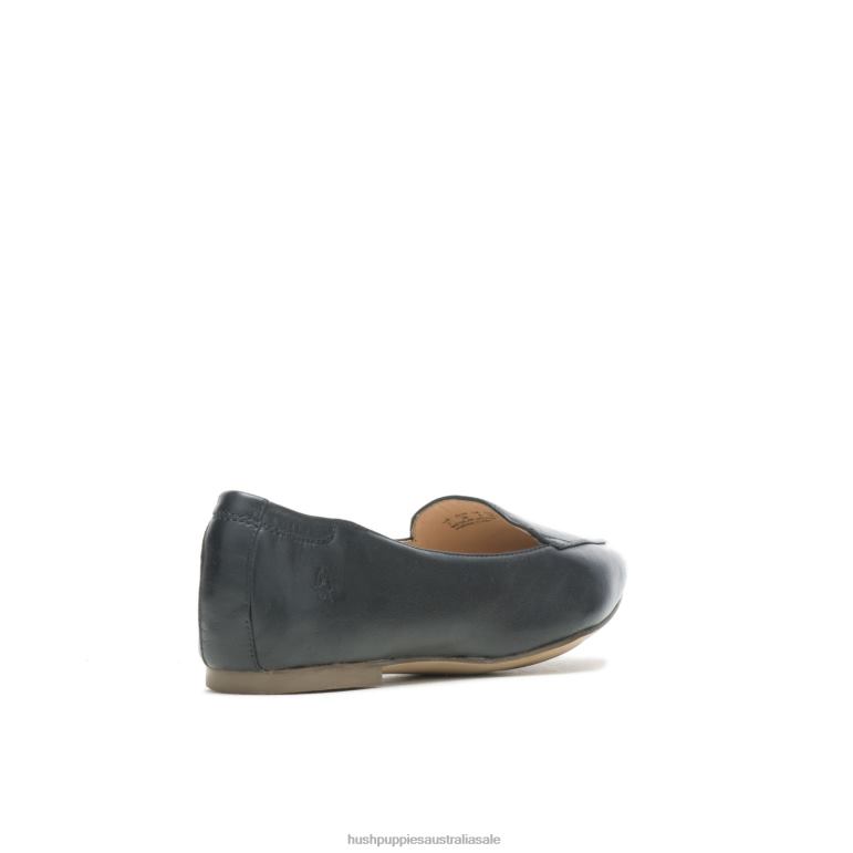 Black Leather Hazel Pointe Flat Women Hush Puppies Flat Shoes F264D49