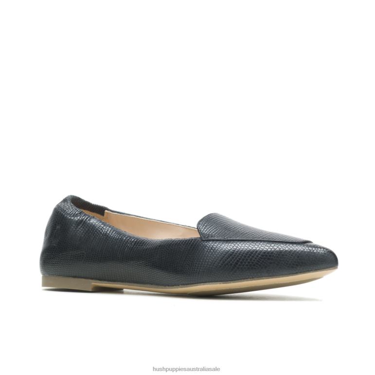 Black Reptile Hazel Pointe Flat Women Hush Puppies Flat Shoes F264D67