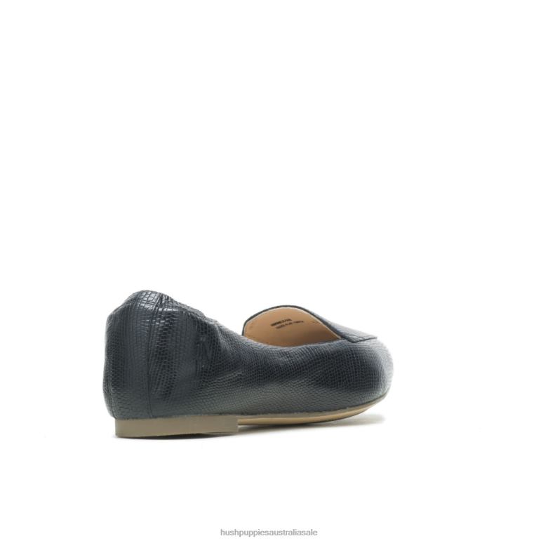 Black Reptile Hazel Pointe Flat Women Hush Puppies Flat Shoes F264D67