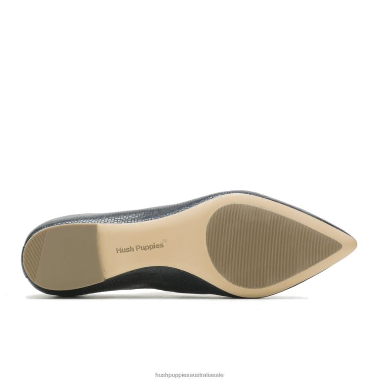 Black Reptile Hazel Pointe Flat Women Hush Puppies Flat Shoes F264D67