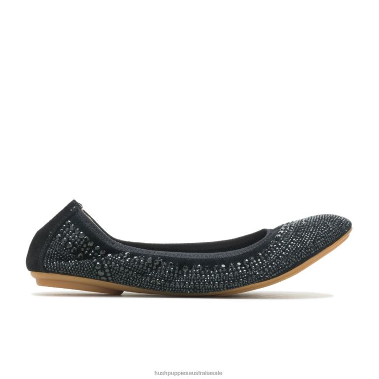 Black Studded Suede Chaste Ballet Flat 2 Women Hush Puppies Ballet Flat F264D76