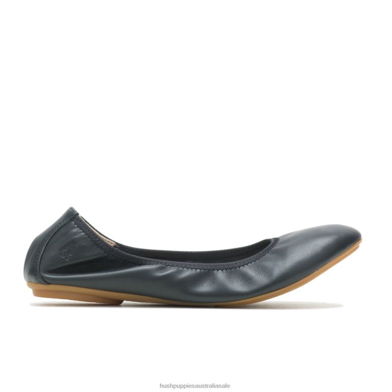 Bold Black Leather Chaste Ballet Flat 2 Women Hush Puppies Ballet Flat F264D73