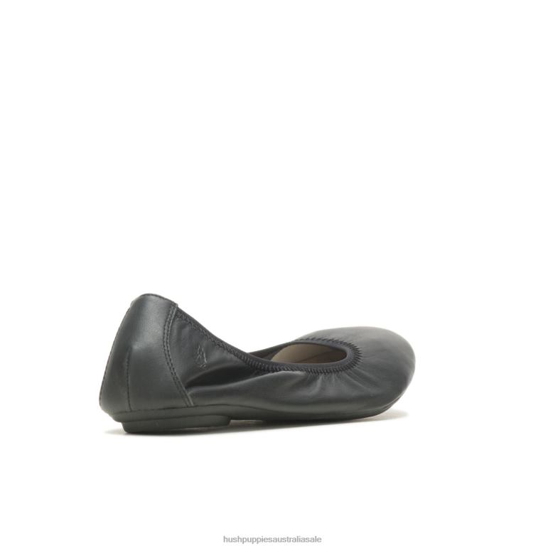 Bold Black Leather Chaste Ballet Flat 2 Women Hush Puppies Ballet Flat F264D73