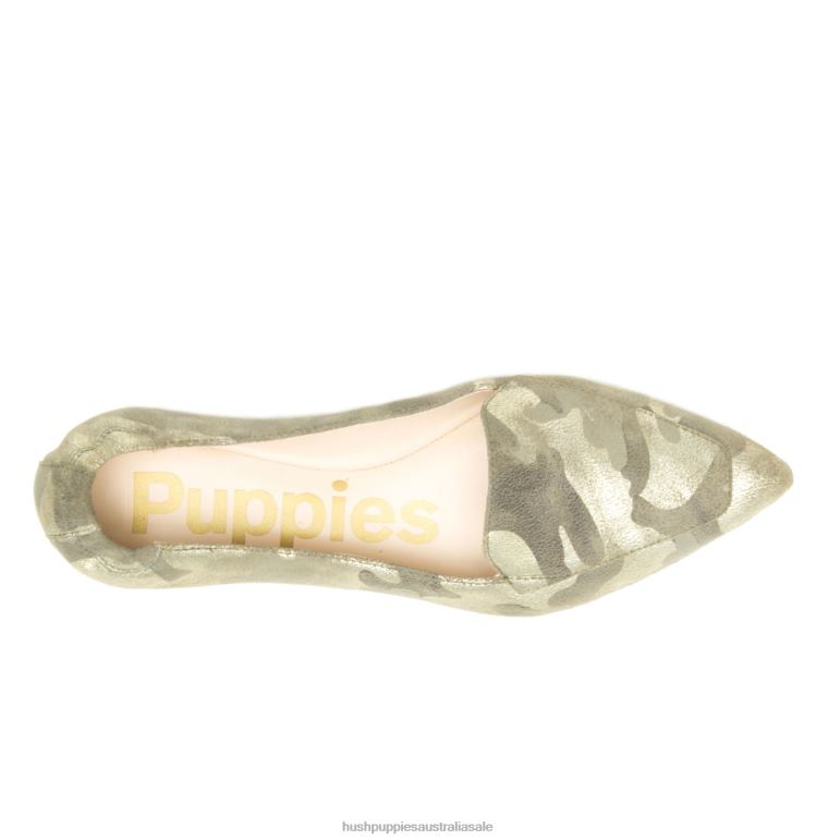 Camo Metallic Suede Hazel Pointe Flat Women Hush Puppies Flat Shoes F264D63