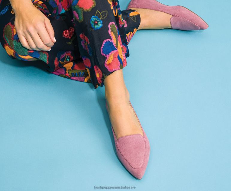 Cool Pink Suede Hazel Pointe Flat Women Hush Puppies Flat Shoes F264D55