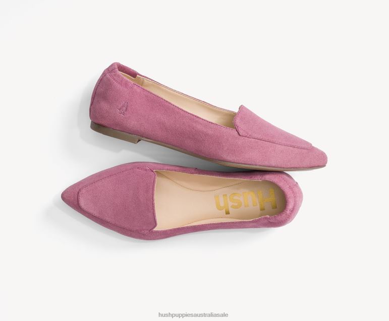 Cool Pink Suede Hazel Pointe Flat Women Hush Puppies Flat Shoes F264D55