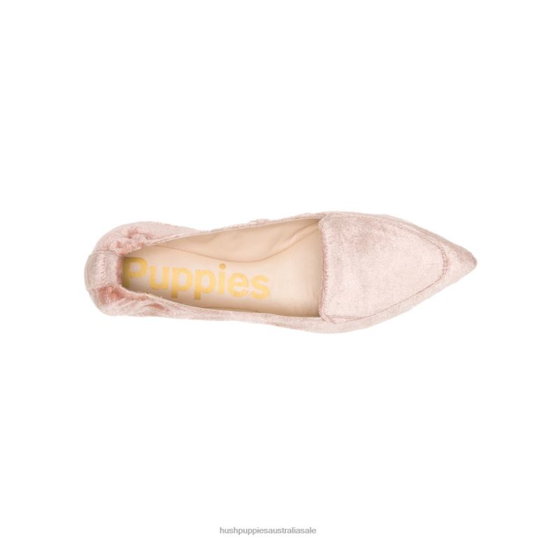 Coral Blush Velvet Hazel Pointe Flat Women Hush Puppies Flat Shoes F264D59