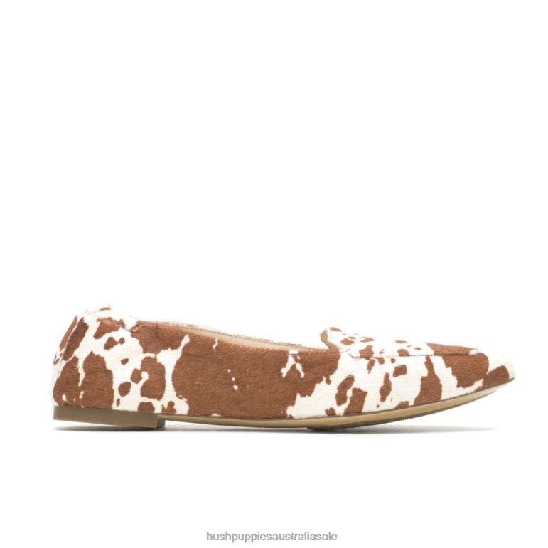 Cow Print Leather Hazel Pointe Flat Women Hush Puppies Flat Shoes F264D70