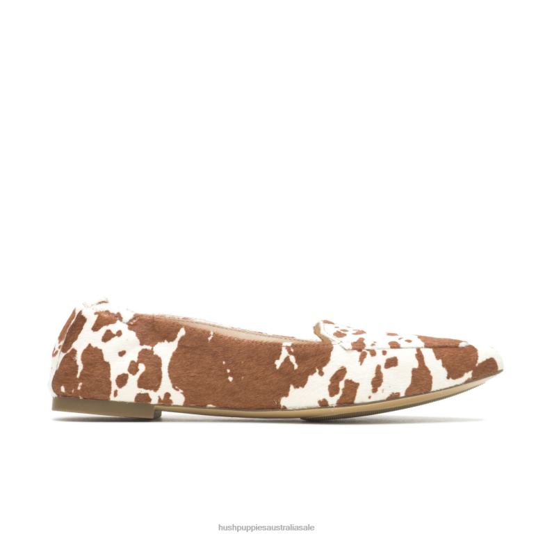 Cow Print Leather Hazel Pointe Flat Women Hush Puppies Flat Shoes F264D70