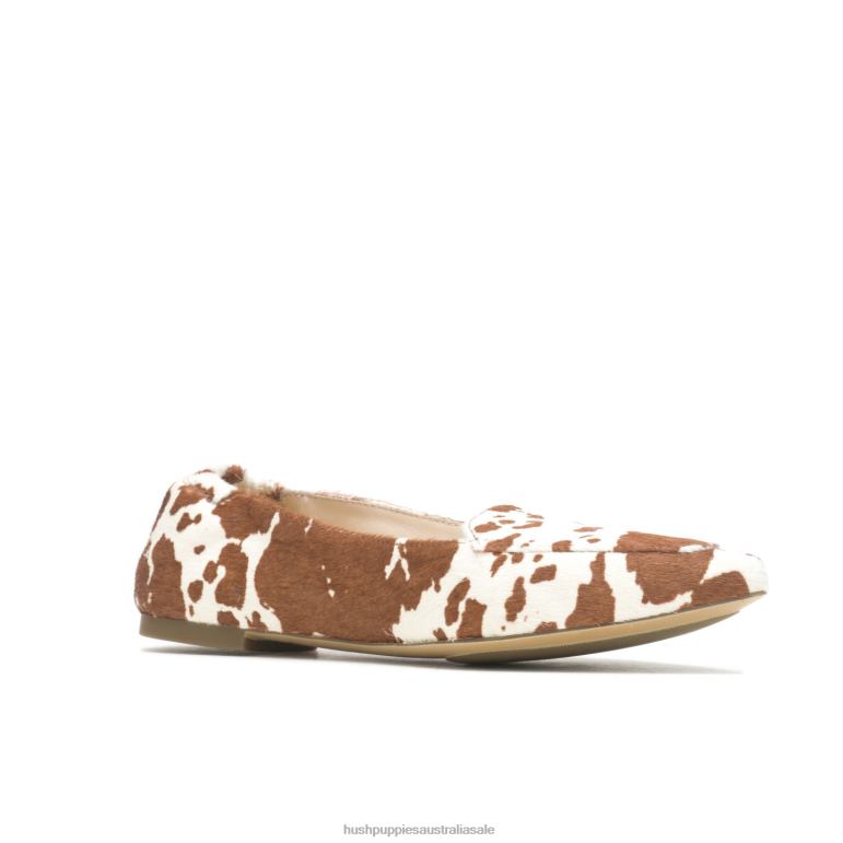 Cow Print Leather Hazel Pointe Flat Women Hush Puppies Flat Shoes F264D70