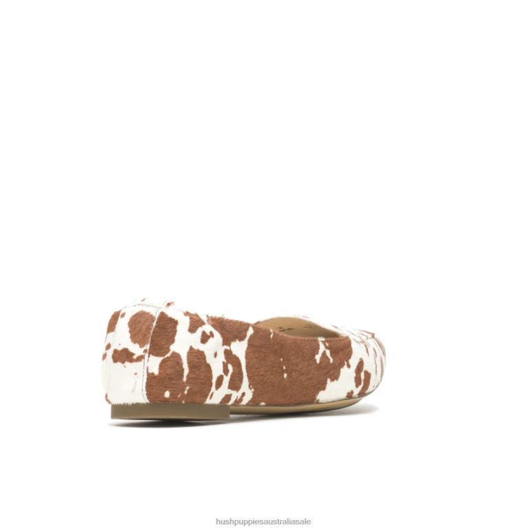 Cow Print Leather Hazel Pointe Flat Women Hush Puppies Flat Shoes F264D70