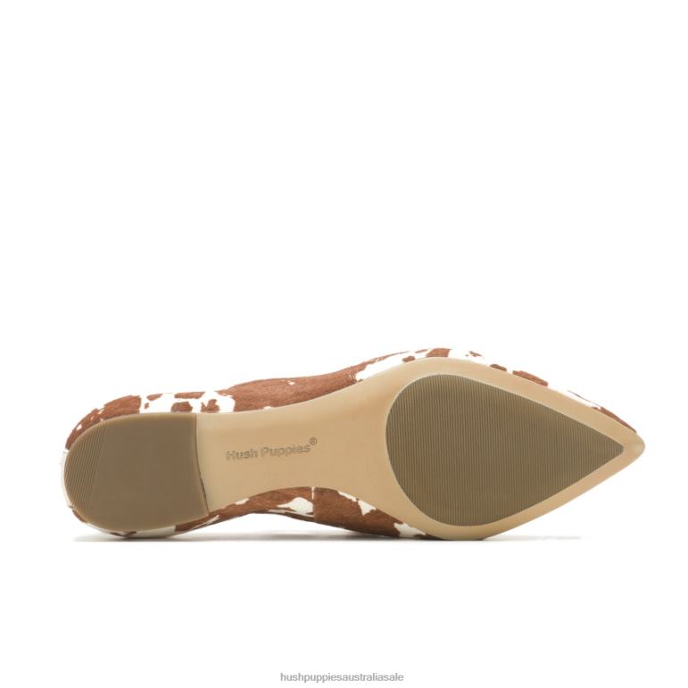 Cow Print Leather Hazel Pointe Flat Women Hush Puppies Flat Shoes F264D70