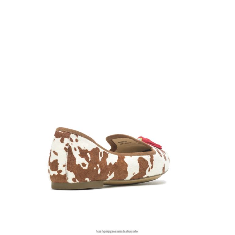 Cow Print Leather Sadie Tassel 2 Flat Women Hush Puppies Flat Shoes F264D48