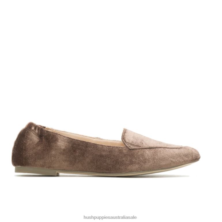 Dark Brown Velvet Hazel Pointe Flat Women Hush Puppies Flat Shoes F264D64
