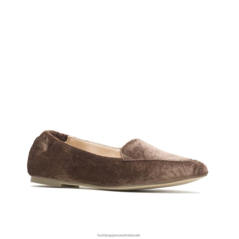 Dark Brown Velvet Hazel Pointe Flat Women Hush Puppies Flat Shoes F264D64