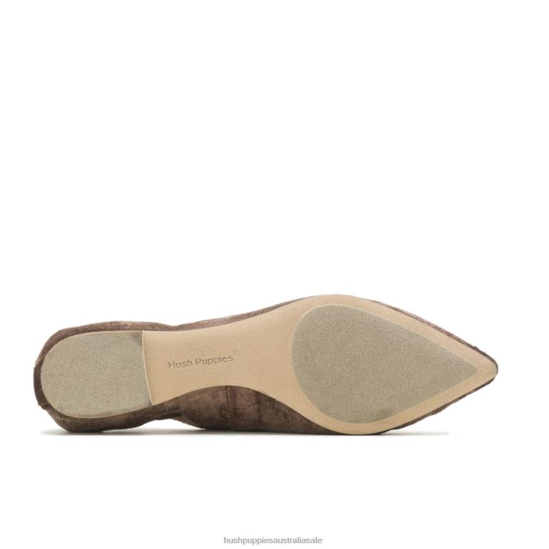 Dark Brown Velvet Hazel Pointe Flat Women Hush Puppies Flat Shoes F264D64
