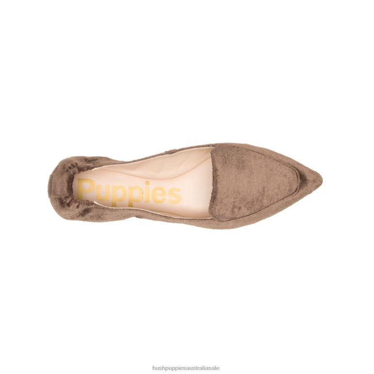 Dark Brown Velvet Hazel Pointe Flat Women Hush Puppies Flat Shoes F264D64