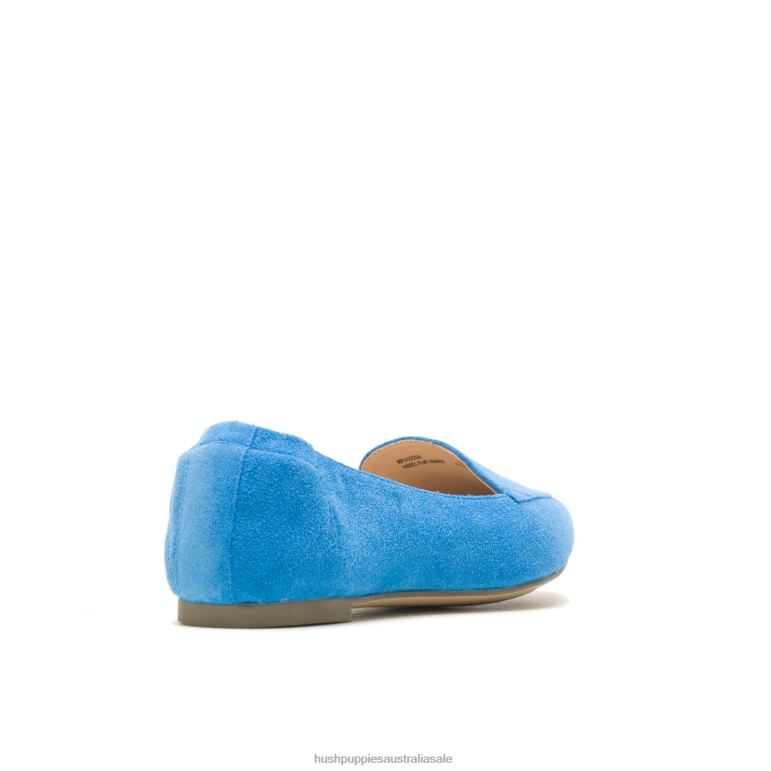 Deep Sky Blue Suede Hazel Pointe Flat Women Hush Puppies Flat Shoes F264D52