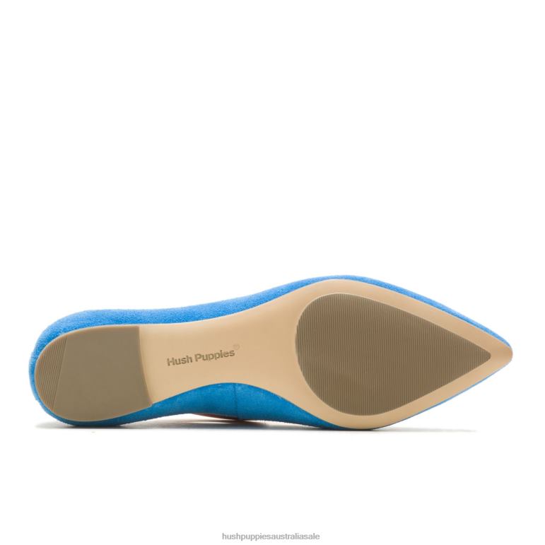Deep Sky Blue Suede Hazel Pointe Flat Women Hush Puppies Flat Shoes F264D52