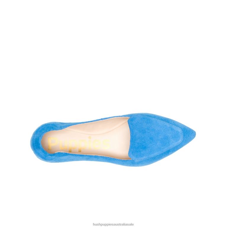 Deep Sky Blue Suede Hazel Pointe Flat Women Hush Puppies Flat Shoes F264D52