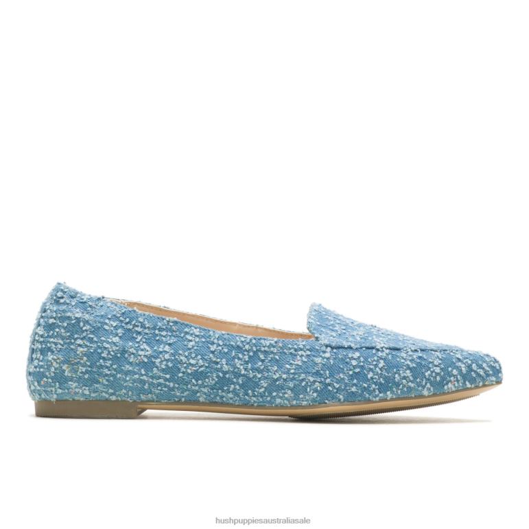 Denim Textile Hazel Pointe Flat Women Hush Puppies Flat Shoes F264D54