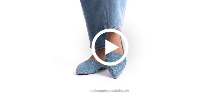 Denim Textile Hazel Pointe Flat Women Hush Puppies Flat Shoes F264D54