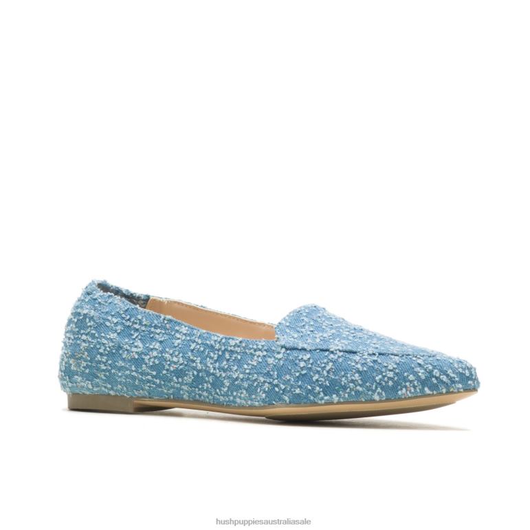 Denim Textile Hazel Pointe Flat Women Hush Puppies Flat Shoes F264D54