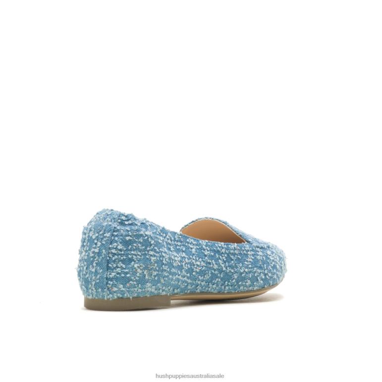 Denim Textile Hazel Pointe Flat Women Hush Puppies Flat Shoes F264D54