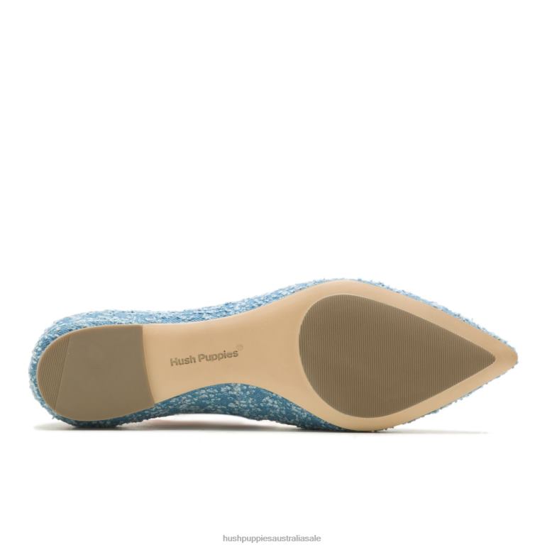 Denim Textile Hazel Pointe Flat Women Hush Puppies Flat Shoes F264D54