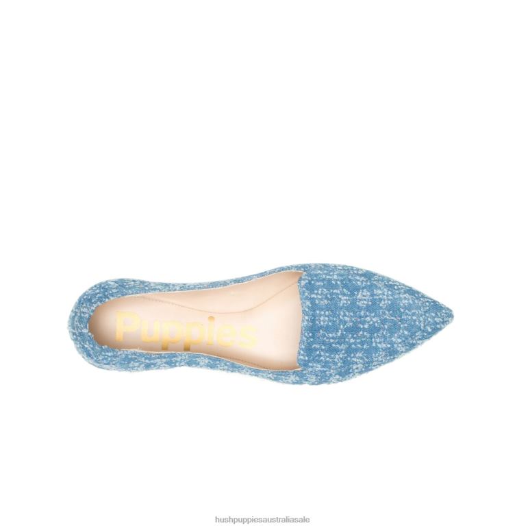 Denim Textile Hazel Pointe Flat Women Hush Puppies Flat Shoes F264D54