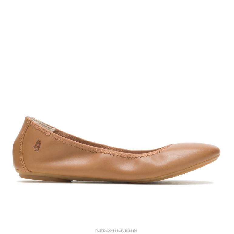Desert Tan Leather Chaste Ballet Flat 2 Women Hush Puppies Ballet Flat F264D75