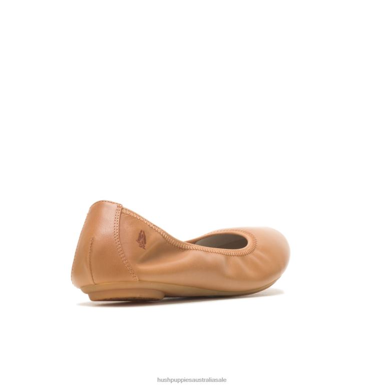 Desert Tan Leather Chaste Ballet Flat 2 Women Hush Puppies Ballet Flat F264D75