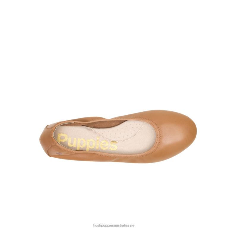 Desert Tan Leather Chaste Ballet Flat 2 Women Hush Puppies Ballet Flat F264D75