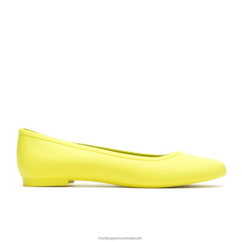 Electric Yellow Brite Pops Flat Women Hush Puppies Flat Shoes F264D88